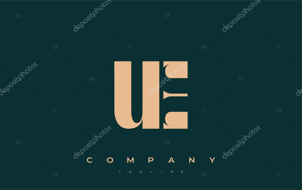 UE Abstract Geometric Logo Design. Modern and elegant logo design with simplistic typography elements, showcasing branding excellence.