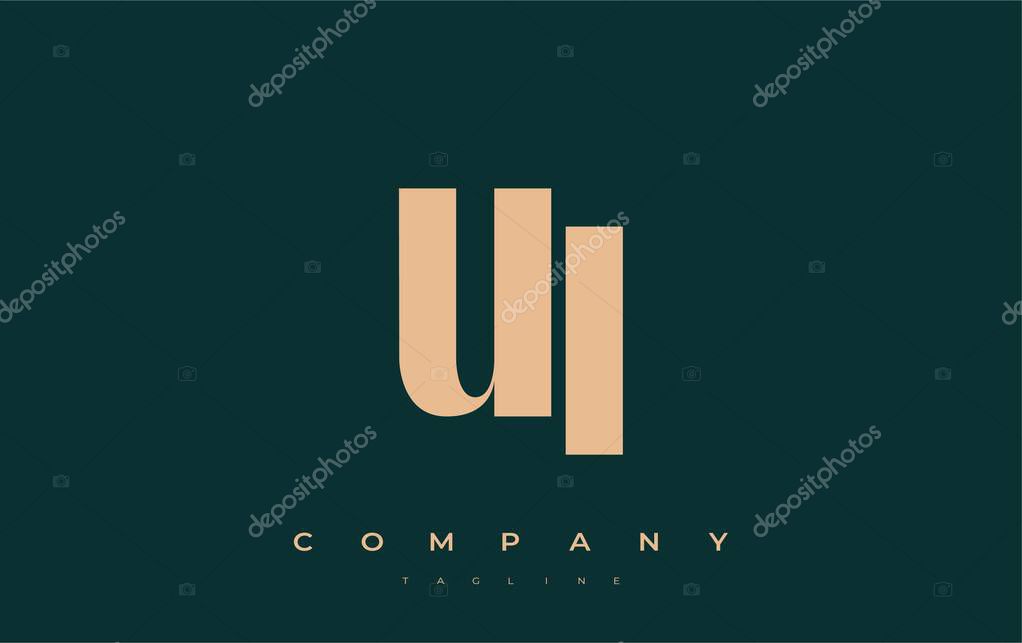 UI Abstract Geometric Logo Design. Modern and elegant logo design with simplistic typography elements, showcasing branding excellence.