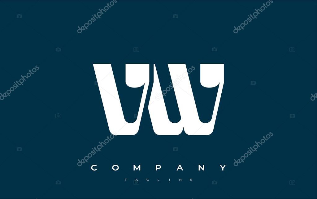 VW Abstract Geometric Logo Design. Modern and elegant logo design with simplistic typography elements, showcasing branding excellence.