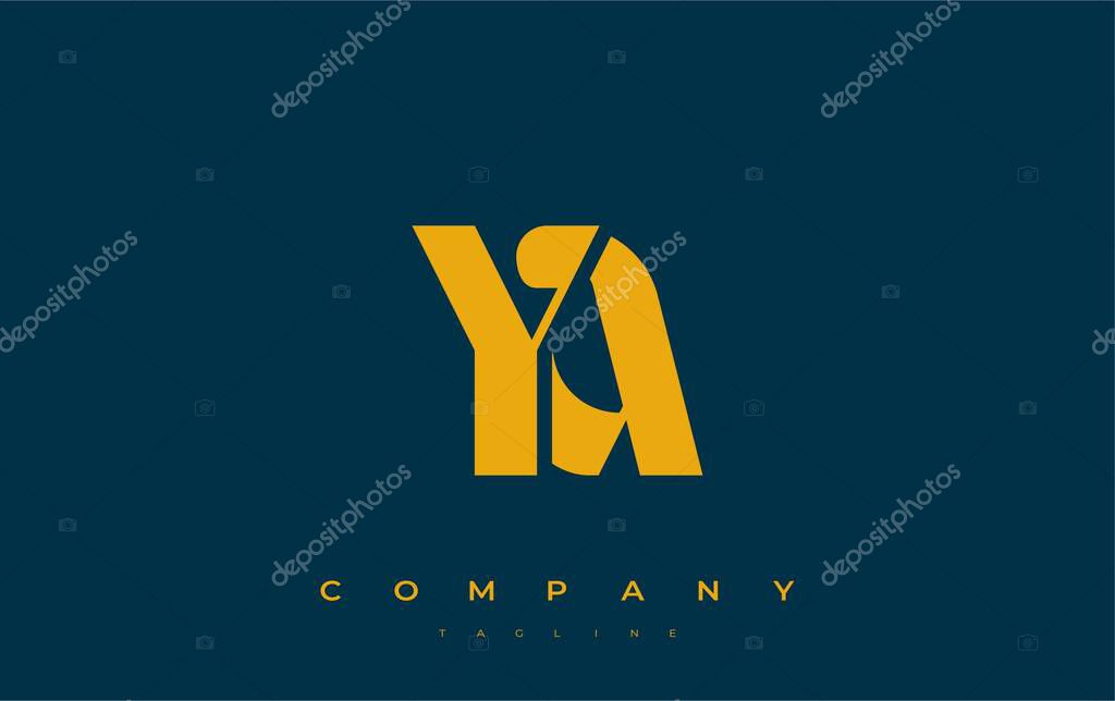 YA Abstract Geometric Logo Design. Modern and elegant logo design with simplistic typography elements, showcasing branding excellence.