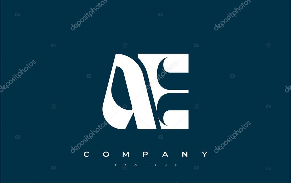 AE Abstract Geometric Logo Design. Modern and elegant logo design with simplistic typography elements, showcasing branding excellence.