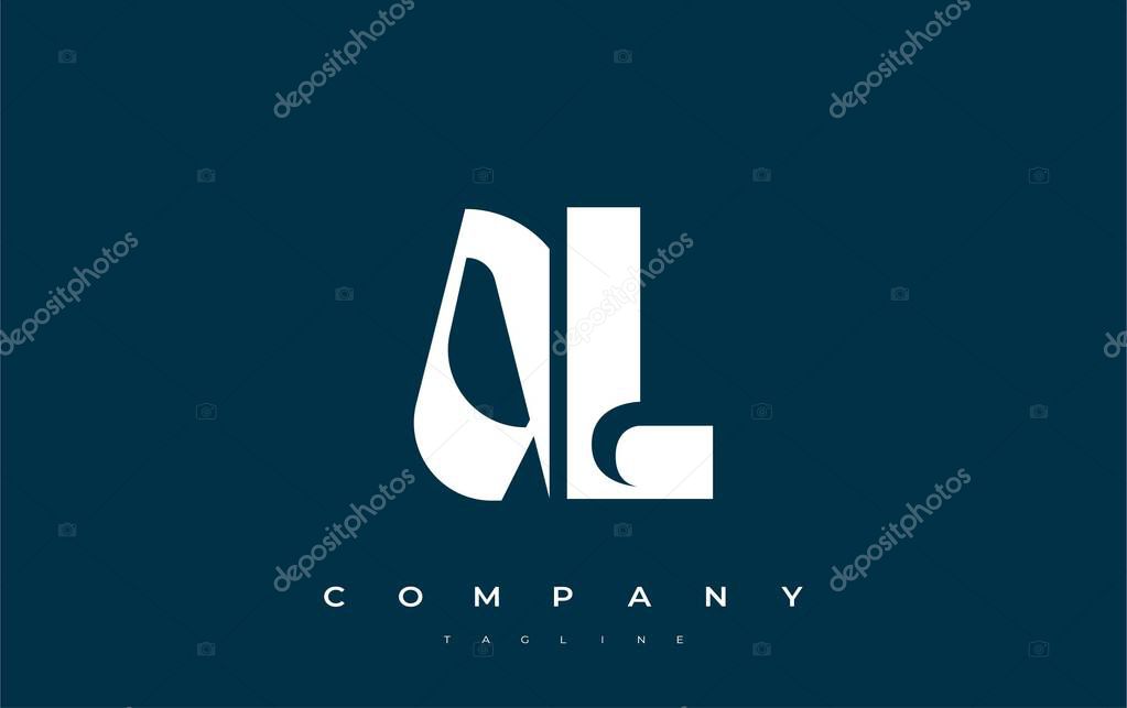 AL Abstract Geometric Logo Design. Modern and elegant logo design with simplistic typography elements, showcasing branding excellence.