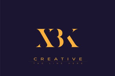 XBK soyut harf logosu tasarımı. Bu logo üç soyut harf tarafından tasarlanmıştır..