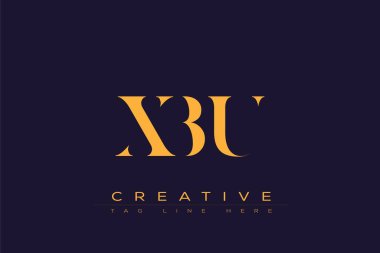 XBU soyut harf logosu tasarımı. Bu logo üç soyut harf tarafından tasarlanmıştır..