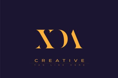 XDA soyut harf logosu tasarımı. Bu logo üç soyut harf tarafından tasarlanmıştır..