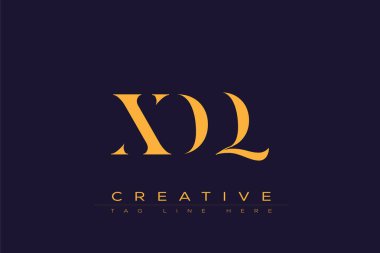 XDQ soyut harf logosu tasarımı. Bu logo üç soyut harf tarafından tasarlanmıştır..