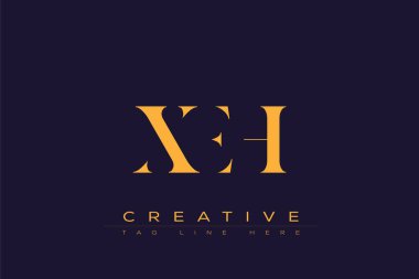XEH soyut harf logosu tasarımı. Bu logo üç soyut harf tarafından tasarlanmıştır..