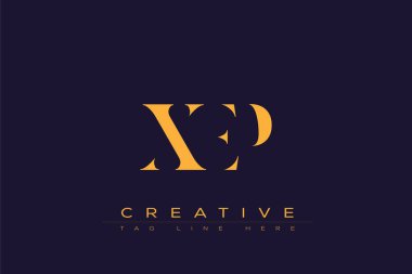 XEP soyut harf logosu tasarımı. Bu logo üç soyut harf tarafından tasarlanmıştır..