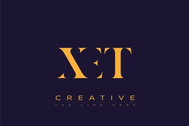 XET soyut harf logosu tasarımı. Bu logo üç soyut harf tarafından tasarlanmıştır..