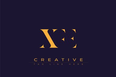 XFE soyut harf logosu tasarımı. Bu logo üç soyut harf tarafından tasarlanmıştır..