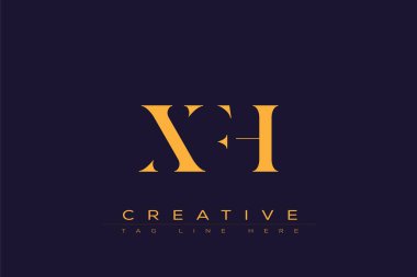 XFH soyut harf logosu tasarımı. Bu logo üç soyut harf tarafından tasarlanmıştır..