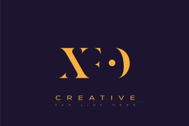 XFO soyut harf logosu tasarımı. Bu logo üç soyut harf tarafından tasarlanmıştır..