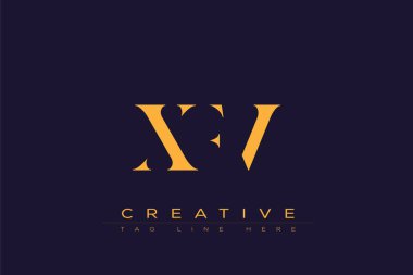 XFV soyut harf logosu tasarımı. Bu logo üç soyut harf tarafından tasarlanmıştır..