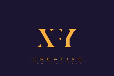 XFY soyut harf logosu tasarımı. Bu logo üç soyut harf tarafından tasarlanmıştır..