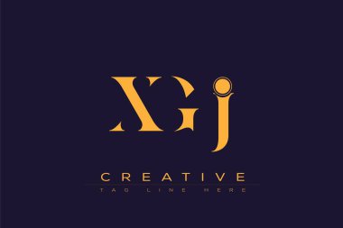 XGJ soyut harf logosu tasarımı. Bu logo üç soyut harf tarafından tasarlanmıştır..