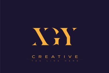 XGY soyut harf logosu tasarımı. Bu logo üç soyut harf tarafından tasarlanmıştır..