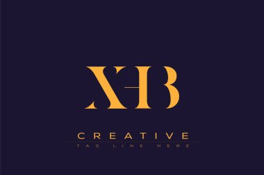 XHB soyut harf logosu tasarımı. Bu logo üç soyut harf tarafından tasarlanmıştır..