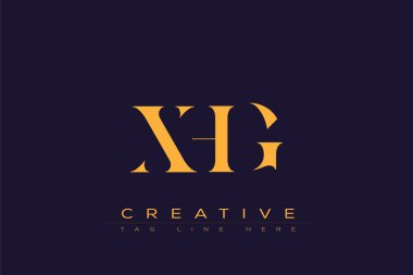XHG soyut harf logosu tasarımı. Bu logo üç soyut harf tarafından tasarlanmıştır..