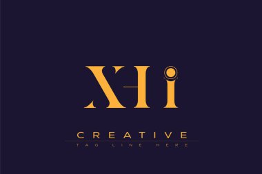 XHI soyut harf logosu tasarımı. Bu logo üç soyut harf tarafından tasarlanmıştır..