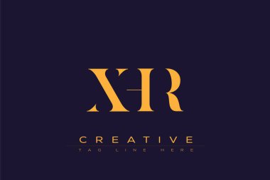 XHR soyut harf logosu tasarımı. Bu logo üç soyut harf tarafından tasarlanmıştır..