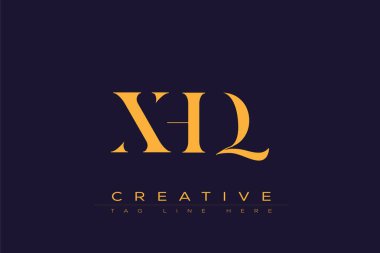 XHQ soyut harf logosu tasarımı. Bu logo üç soyut harf tarafından tasarlanmıştır..