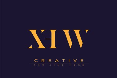 XHW soyut harf logosu tasarımı. Bu logo üç soyut harf tarafından tasarlanmıştır..