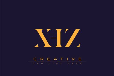 XHZ soyut harf logosu tasarımı. Bu logo üç soyut harf tarafından tasarlanmıştır..