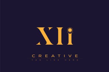 XII soyut harf logosu tasarımı. Bu logo üç soyut harf tarafından tasarlanmıştır..