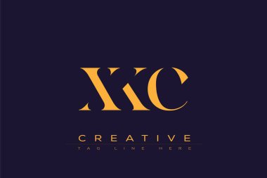 XKC soyut harf logosu tasarımı. Bu logo üç soyut harf tarafından tasarlanmıştır..