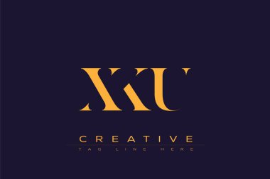 XKU soyut harf logosu tasarımı. Bu logo üç soyut harf tarafından tasarlanmıştır..
