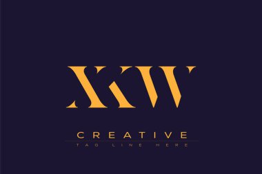 XKW soyut harf logosu tasarımı. Bu logo üç soyut harf tarafından tasarlanmıştır..