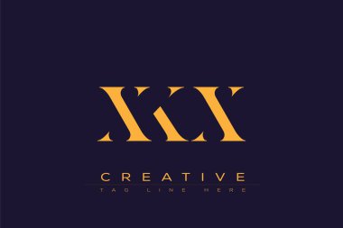 XKX soyut harf logosu tasarımı. Bu logo üç soyut harf tarafından tasarlanmıştır..