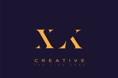 XLK soyut harf logosu tasarımı. Bu logo üç soyut harf tarafından tasarlanmıştır..