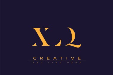 XLQ soyut harf logosu tasarımı. Bu logo üç soyut harf tarafından tasarlanmıştır..