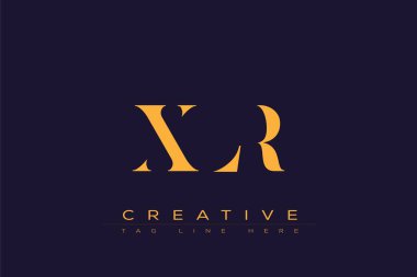 XLR soyut harf logosu tasarımı. Bu logo üç soyut harf tarafından tasarlanmıştır..