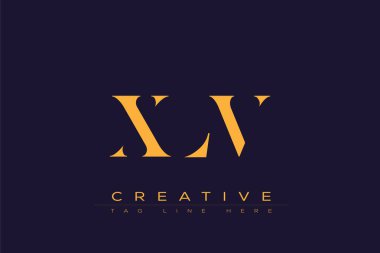 XLV soyut harf logosu tasarımı. Bu logo üç soyut harf tarafından tasarlanmıştır..