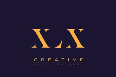XLX soyut harf logosu tasarımı. Bu logo üç soyut harf tarafından tasarlanmıştır..