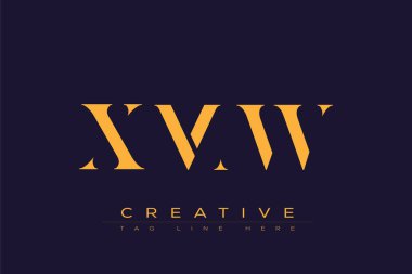 XMW soyut harf logosu tasarımı. Bu logo üç soyut harf tarafından tasarlanmıştır..