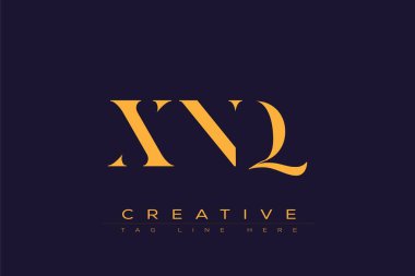 XNQ soyut harf logosu tasarımı. Bu logo üç soyut harf tarafından tasarlanmıştır..