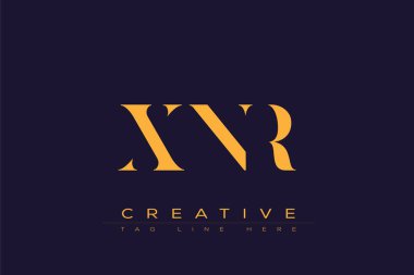 XNR soyut harf logosu tasarımı. Bu logo üç soyut harf tarafından tasarlanmıştır..