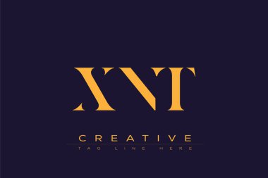 XNT soyut harf logosu tasarımı. Bu logo üç soyut harf tarafından tasarlanmıştır..