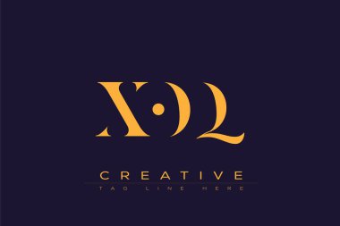 XOQ soyut harf logosu tasarımı. Bu logo üç soyut harf tarafından tasarlanmıştır..