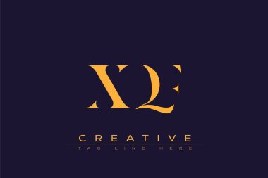 XQF soyut harf logosu tasarımı. Bu logo üç soyut harf tarafından tasarlanmıştır..