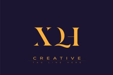 XQH soyut harf logosu tasarımı. Bu logo üç soyut harf tarafından tasarlanmıştır..