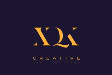 XQK soyut harf logosu tasarımı. Bu logo üç soyut harf tarafından tasarlanmıştır..
