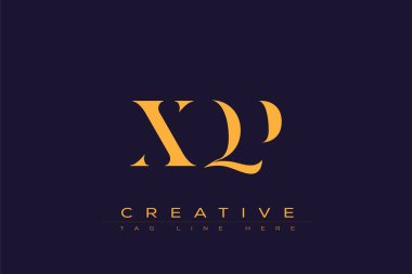 XQP soyut harf logosu tasarımı. Bu logo üç soyut harf tarafından tasarlanmıştır..