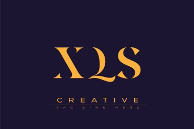 XQS soyut harf logosu tasarımı. Bu logo üç soyut harf tarafından tasarlanmıştır..