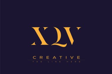 XQV soyut harf logosu tasarımı. Bu logo üç soyut harf tarafından tasarlanmıştır..