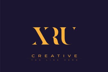 XRU soyut harf logosu tasarımı. Bu logo üç soyut harf tarafından tasarlanmıştır..
