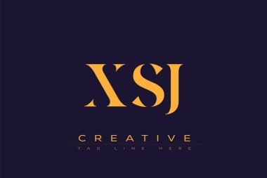 XSJ soyut harf logosu tasarımı. Bu logo üç soyut harf tarafından tasarlanmıştır..